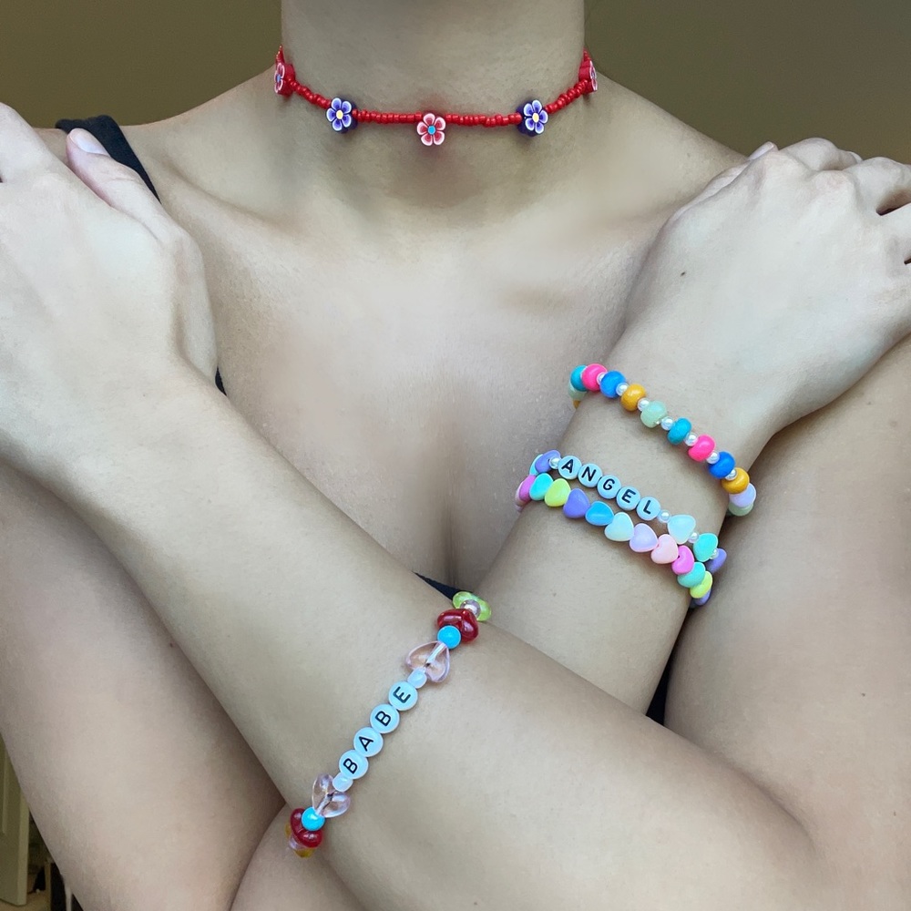 Forever 21. Bracelets & choker necklace. Multicolored